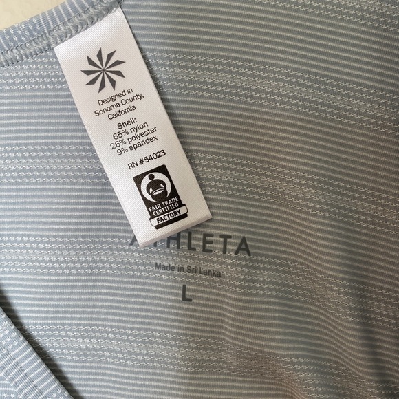 Athleta max out tank Sz large side knot grey stripe - Picture 3 of 6